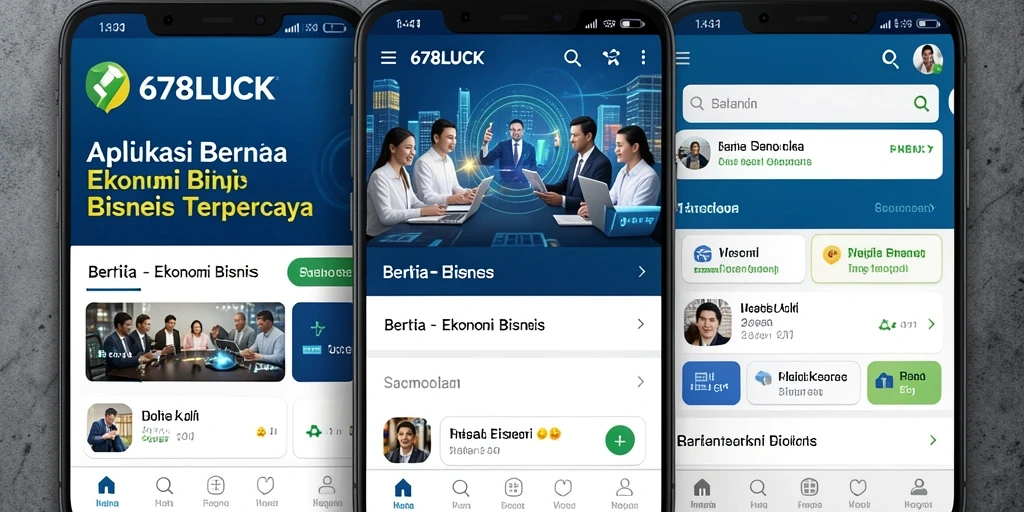 Tampilan antarmuka aplikasi 678LUCK untuk berita ekonomi bisnis.