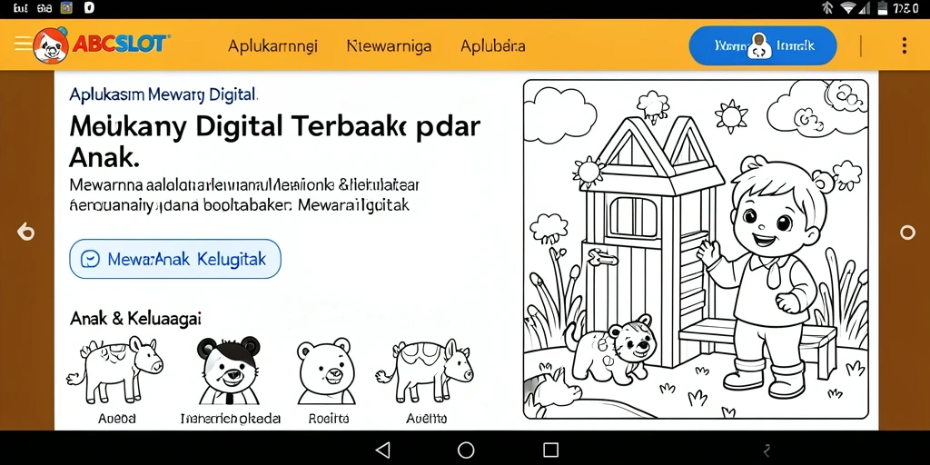 Antarmuka aplikasi ABCSLOT yang intuitif dan interaktif untuk mewarnai.