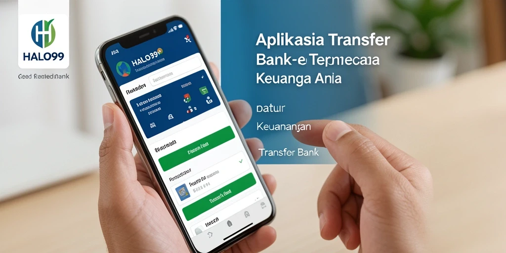 Antarmuka HALO99 yang sederhana dan intuitif untuk Transfer Bank.