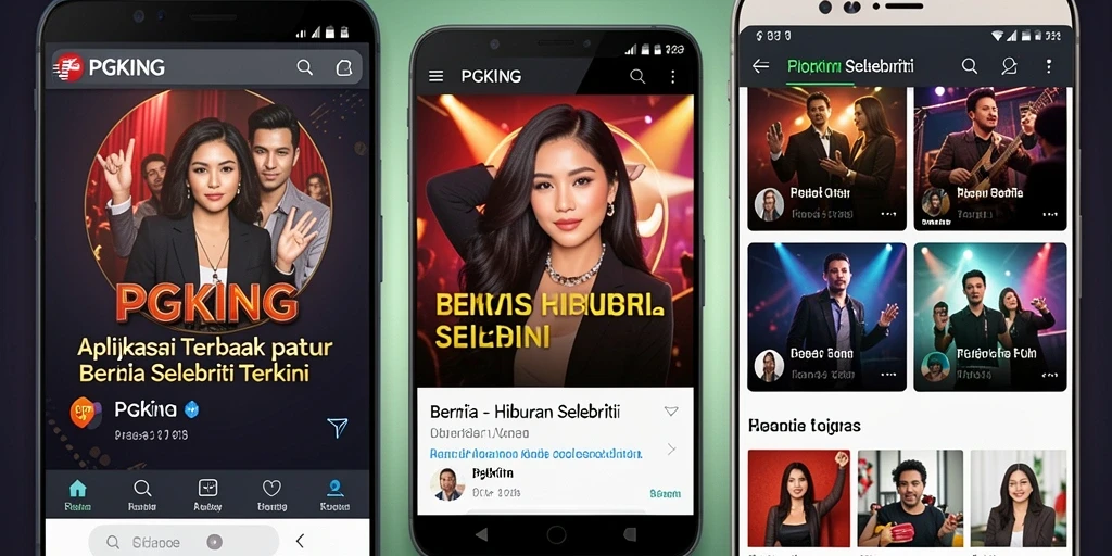 Tampilan antarmuka PGKING yang menarik untuk berita hiburan.