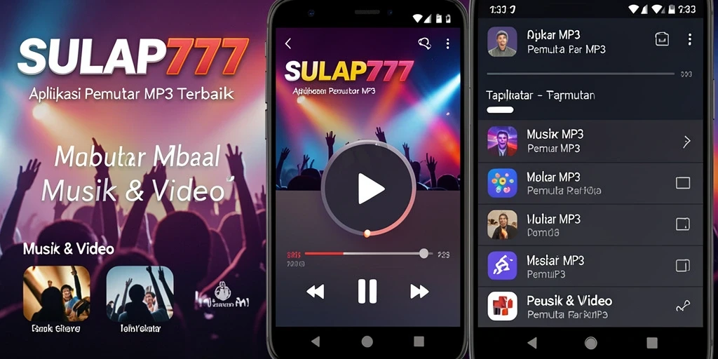Tampilan antarmuka SULAP777 yang menarik dan fungsional sebagai Pemutar MP3.