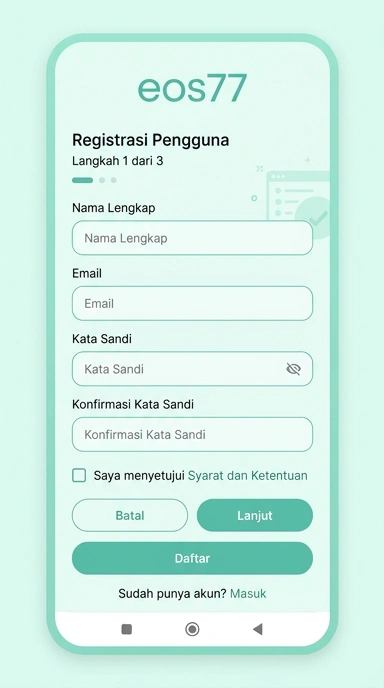 Cara Registrasi Akun eos77 untuk Pengguna Android